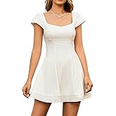 URYIAO Summer Cap Sleeve Mini Dress Cute Sweetheart Neckline Flowy A Line Short Graduation Dresses for Women