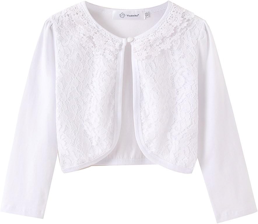 SMILING PINKERGirls' Long Sleeve Lace Bolero Cardigan Shrug