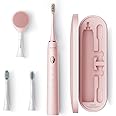 Soocas Electric Toothbrush for Adults, 4 Modes, 3 Heads, Pink, Rechargeable, Sonic
