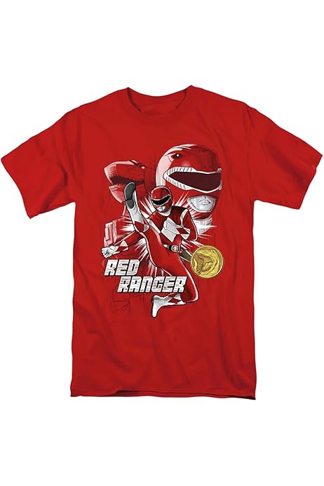 Power Rangers Red Ranger Unisex Adult T Shirt for Men and Women