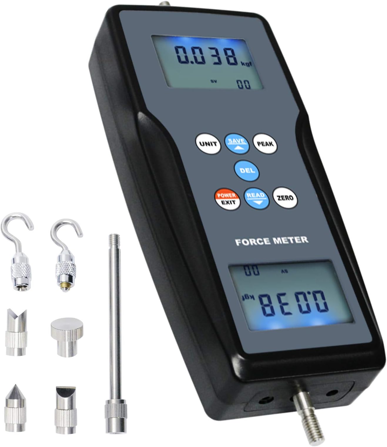 Digital Force 20K Meter Gauge Pull & Push Magnitude Test Tester Newton Meter N/kg/lb/g Measurement for Manufacturing, Electronics, Building Hardware, Textile, Auto Parts