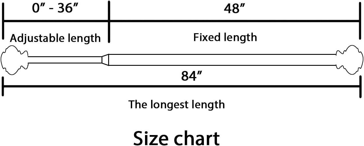H.VERSAILTEX Elegant Window Treatment Single Curtain Rod Set,3/4 - Inch Diamter,48 - Inch to 84 - Inch, Nickel (Metal Rod and Hardware with Resin Finials): Home & Kitchen