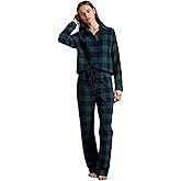 Big Feet Pajamas Women's Brushed Cotton Red Plaid Flannel Pajamas | 2 piece
