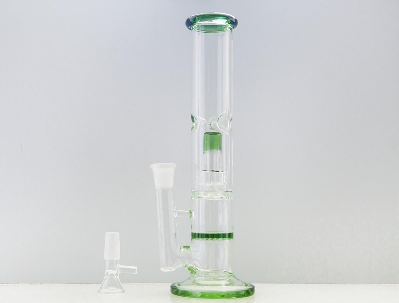 XIAOHEI Glass vase Home Decoration Height 11"Connector 14mm (Green)