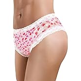 Littleforbig Unisex Hipster Briefs Hearts Pattern Mesh Shaping Tucking Gaff Briefs for Sissies Transgender Pink