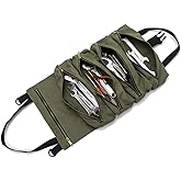 Super Roll Tool Roll,Multi-Purpose Roll Up Tool Bag, Wrench Roll,Canvas Tool Organizer Bucket,Car First Aid Kit Wrap Roll Sto