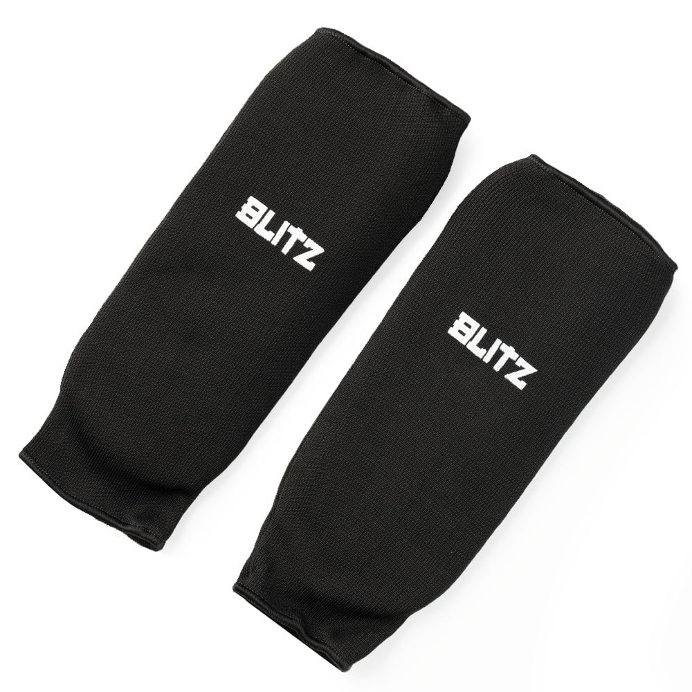 Blitz Elastic Shin Pads - Black - Large