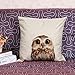 Yoyorule Vintage Cotton Linen Pillow Case Sofa Waist Throw Cushion Cover (Owl)