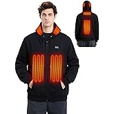 Sverlay Heated Hoodie for Men and Women 6 Heating Zones, Zip Up Heated Sweatshirt with 12000mAh Battery