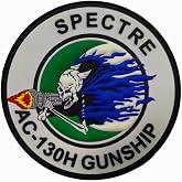 Lockheed Martin&reg; AC-130H Spectre Gunship PVC Glow in the Dark Patch &ndash; with Hook and Loop