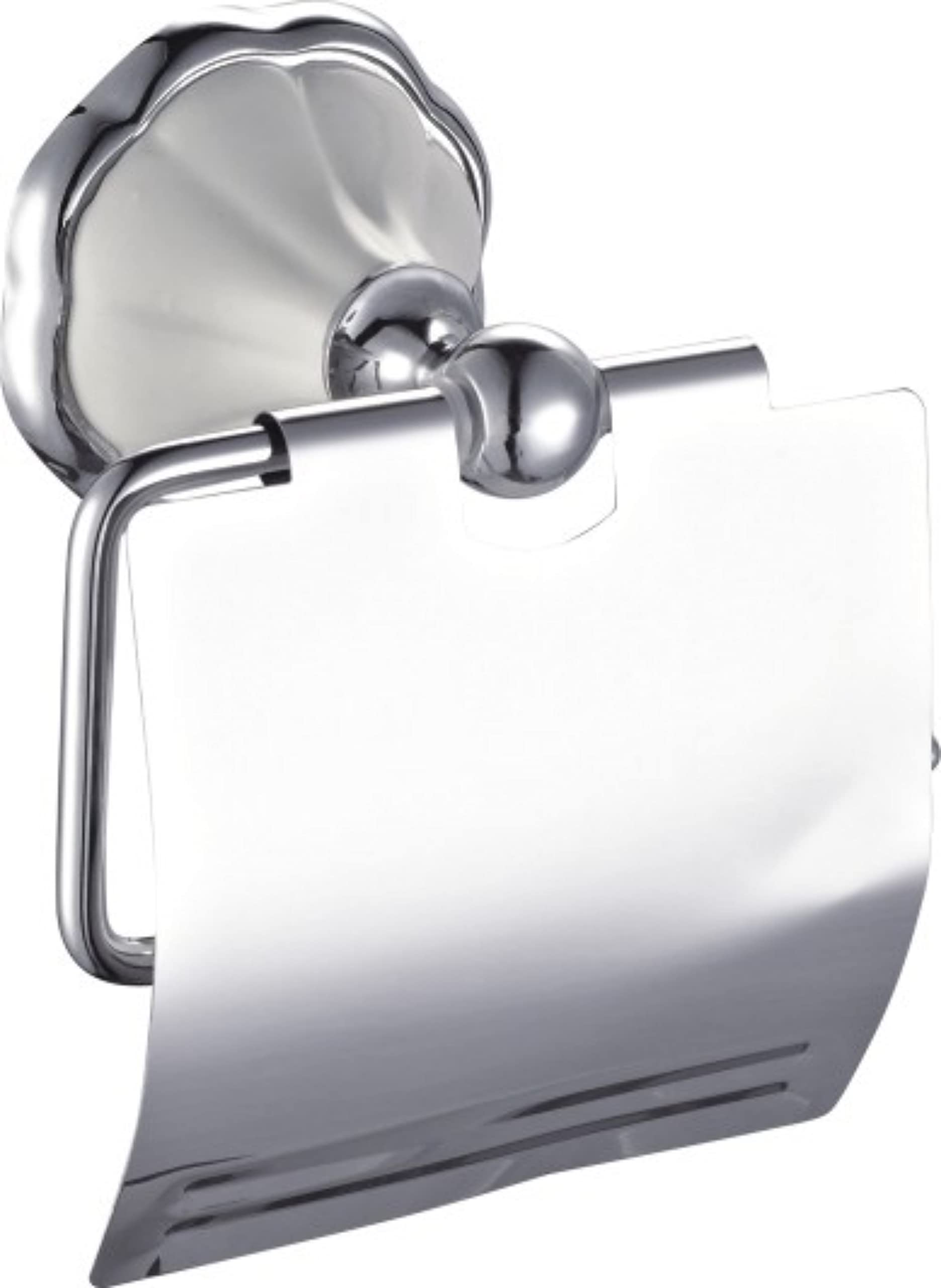 White Ceramic Bathroom Accessories (White Ceramic And chrome WC roll holder) โ image 1
