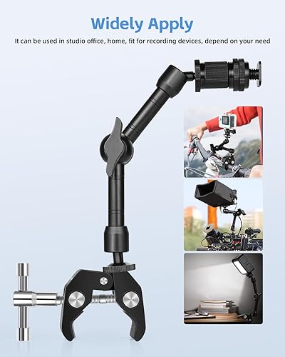 UTEBIT Adjustable Magic Arm with Super Clamp, inch Articulating Arm Clamp  Kit for LCD Monitor, LED Light, Fl