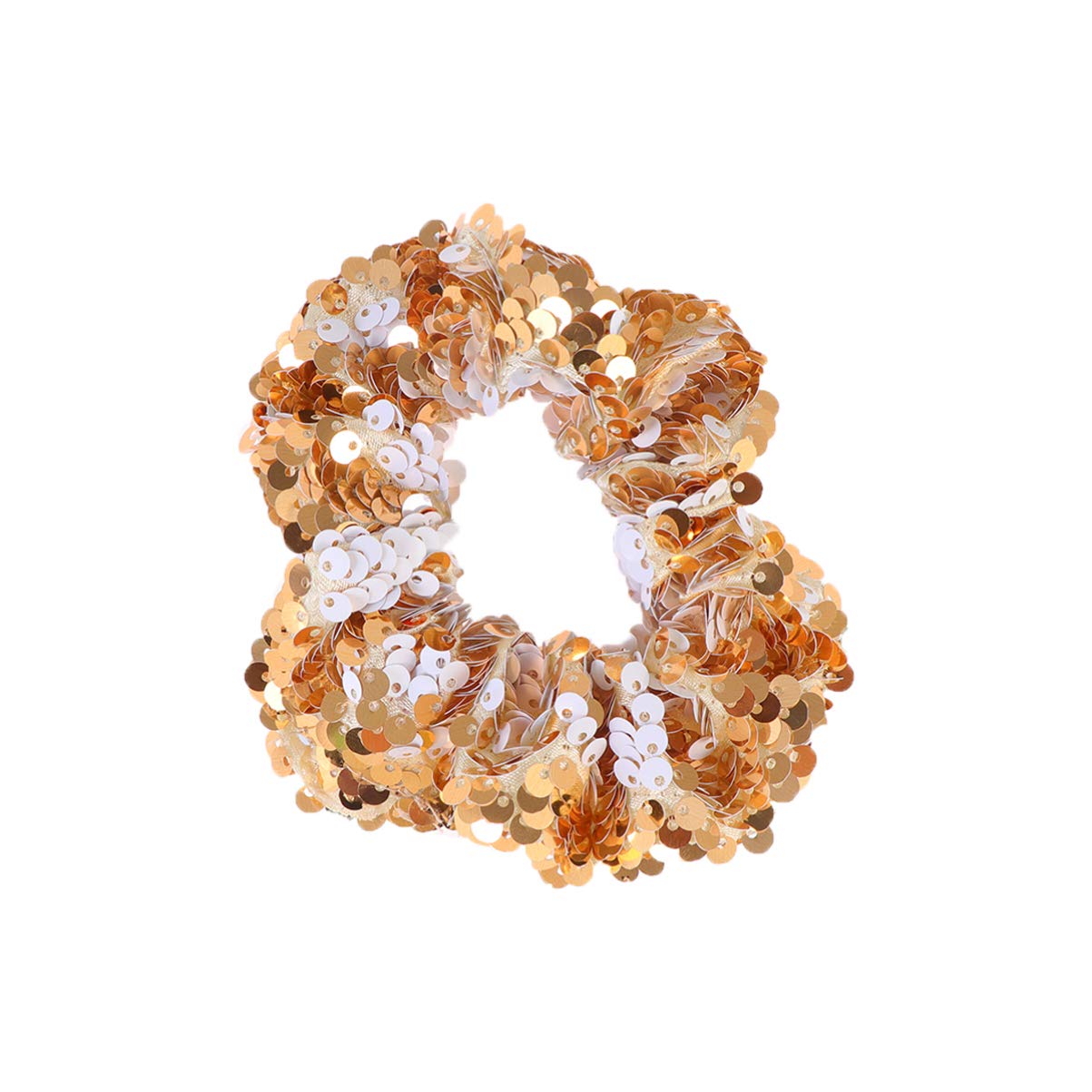 Amosfun Sparkly Glitter Sequin Hair Scrunchies Ponytail Holder Elastic Hair Bands Hair Ties Hair Accessories for Girls Women (Golden)