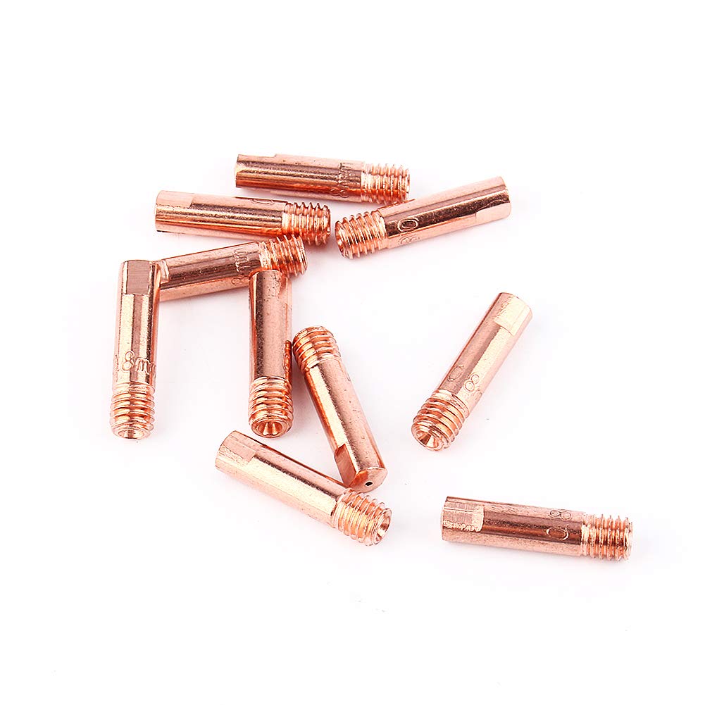 VBESTLIFE 10PCS MB-15AK MIG MAG M6 0.8mm/1.0mm Metal Mig Welding Contact Tips for Welding Torch