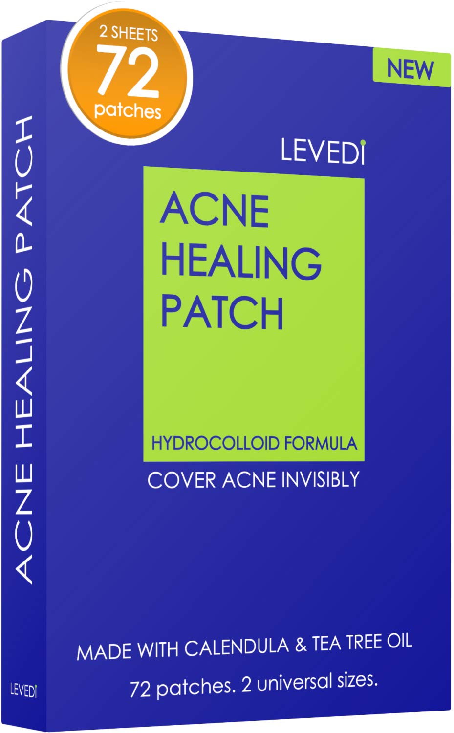 Levedi Acne Patch | Skin Care | Dark Spot Remover for Face | Acne Treatment | 72 Patches Invisible (blue)
