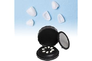 Denture Veneer Processing Box, Round Shape Veneer Box, Reusable Black Denture Storage Box with Spare Pad