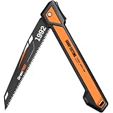 GRENPRO Folding Pruning Saw 10 Inch, Hand Saw for Tree Trimming | Triple-Ground 7TPI Teeth, 3-Angle Lock Non-Slip Handle, SK5 Steel Blade Hand Saw for Wood Cutting/Camping/Gardening