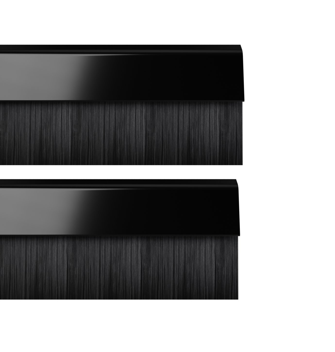 STORMGUARD 02AM0010838BL BDS Cover Clip Bottom of The Door Brush Draught Seal, Black, 838 mm, Set of 2 Piece