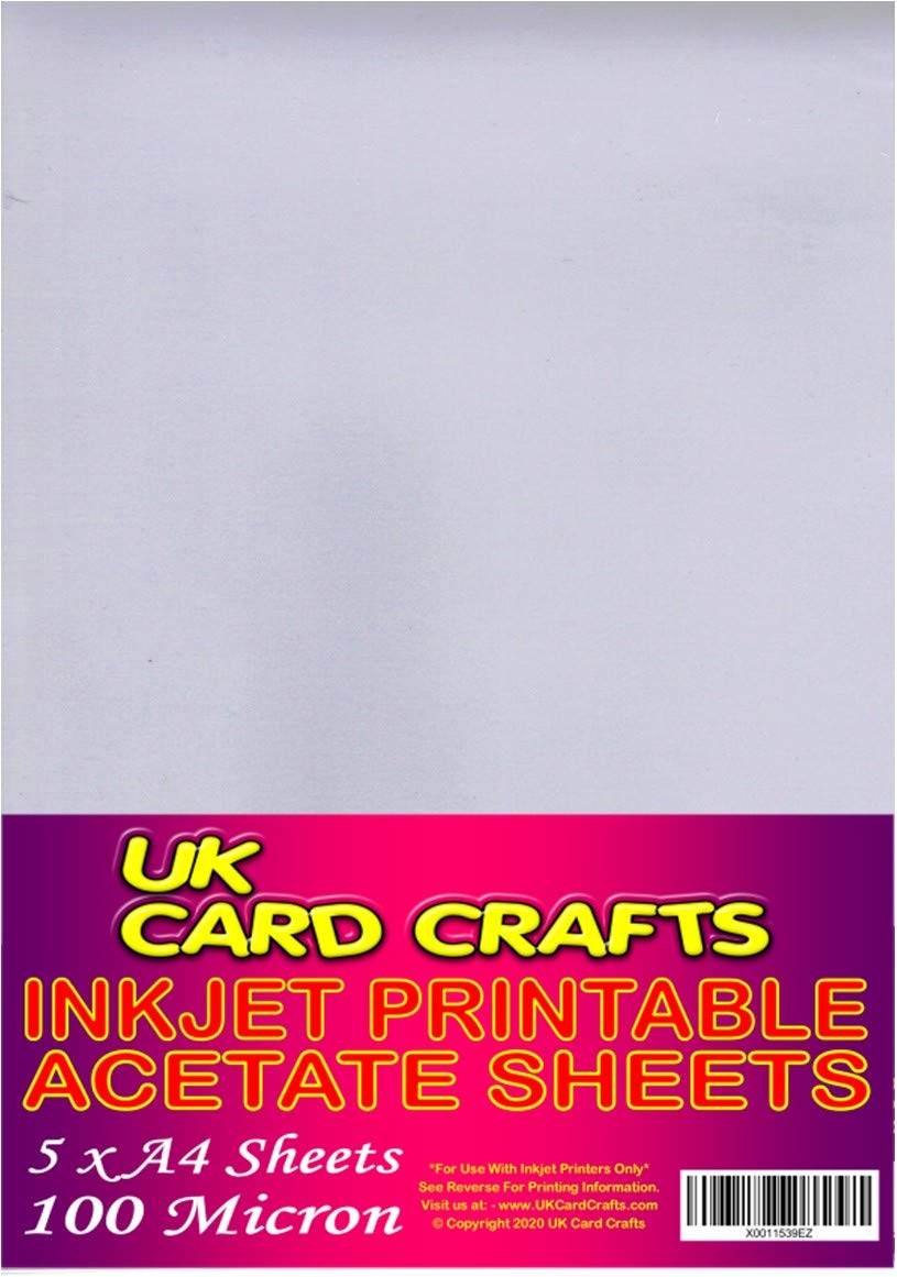 Printable Inkjet A4 Acetate Film x 5 Sheets - UKCC0227