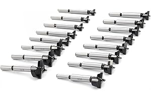 16PCS Forstner Drill Bit,Tungsten Carbide Tipped - for Hard Wood,Soft Wood Woodworking Hinge Cutter Tool Kits for Veneered Pl