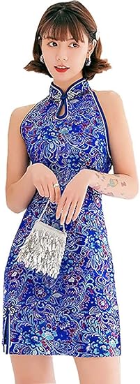 Amazon Co Jp ミニチャイナドレス セクシー ファッション チャイナ服 ショート ノースリーブ オフショルダー 中国風 チャイナドレス 漢服 ユニック デザイン コーデ 服 ファッション小物