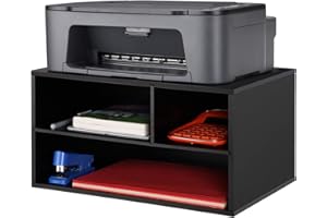 EMERIT Printer Stand Shelf with Storage Wood Desk Paper Organzier for Home/Office,Printer Riser, 2 Tire