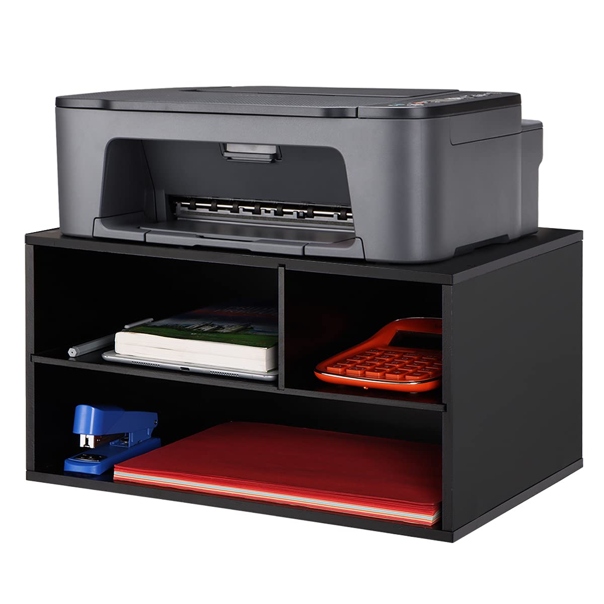 Photo 1 of EMERIT Printer Stand Shelf with Storage Wood Desk Paper Organzier for Home/Office,Printer Riser, 2 Tire