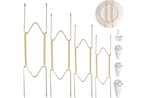 4 Pack Plate Hangers for The Wall, 6/8/10/12 Inch Plate Wall Holder Stainless Steel W-Shaped Plate Hooks Vertical Plate Displ