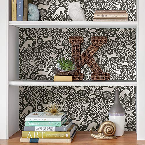 Charcoal Merriment Peel & Stick Wallpaper, Gray Pricepulse