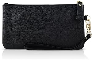 AdiStylinno Wristlet Wallets, Large Capacity Clutch Wallet with Strap Coin Pocket, Long Genuine Leather RFID Wallet for Women