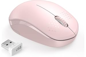 seenda Wireless Mouse, 2.4G Noiseless Mouse with USB Receiver Portable Computer Mice for PC, Tablet, Laptop, Notebook with Windows System - Pink