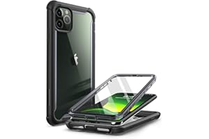 i-Blason Ares Case for iPhone 11 Pro Max 2019 Release, Dual Layer Rugged Clear Bumper Case with Built-in Screen Protector (Black)