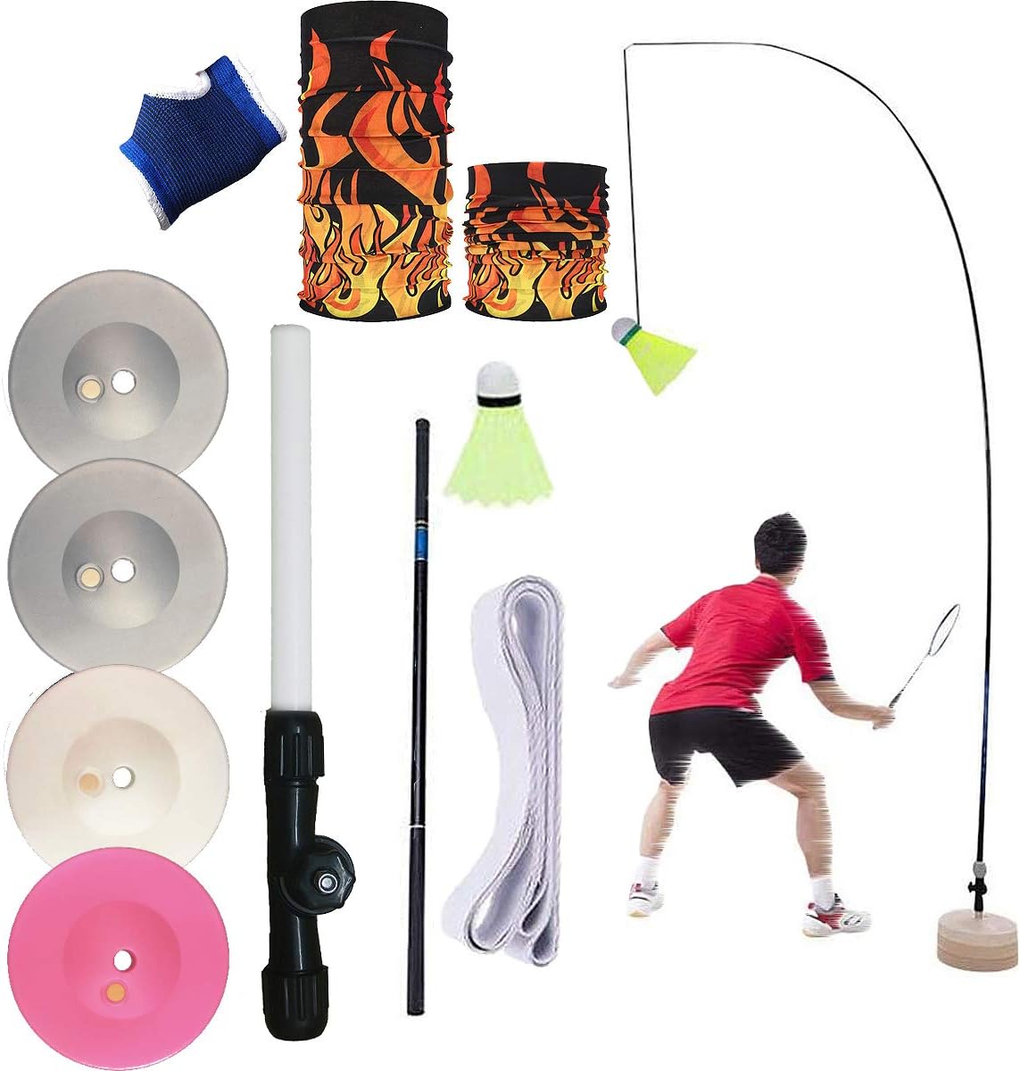 Dongxing Badminton Trainer, Solo EquiSelf-Study Rebound Power Basepment Practice Training Aid Serve Hopper Sport Exercise Base (350) : Sports & Outdoors