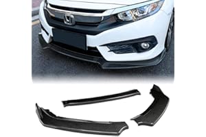 Stay Tuned Performance PU/626/PCF Carbon Fiber Print Front Bumper Body Kit Lip 3PCS Compaitble with 2016-2019 Civic