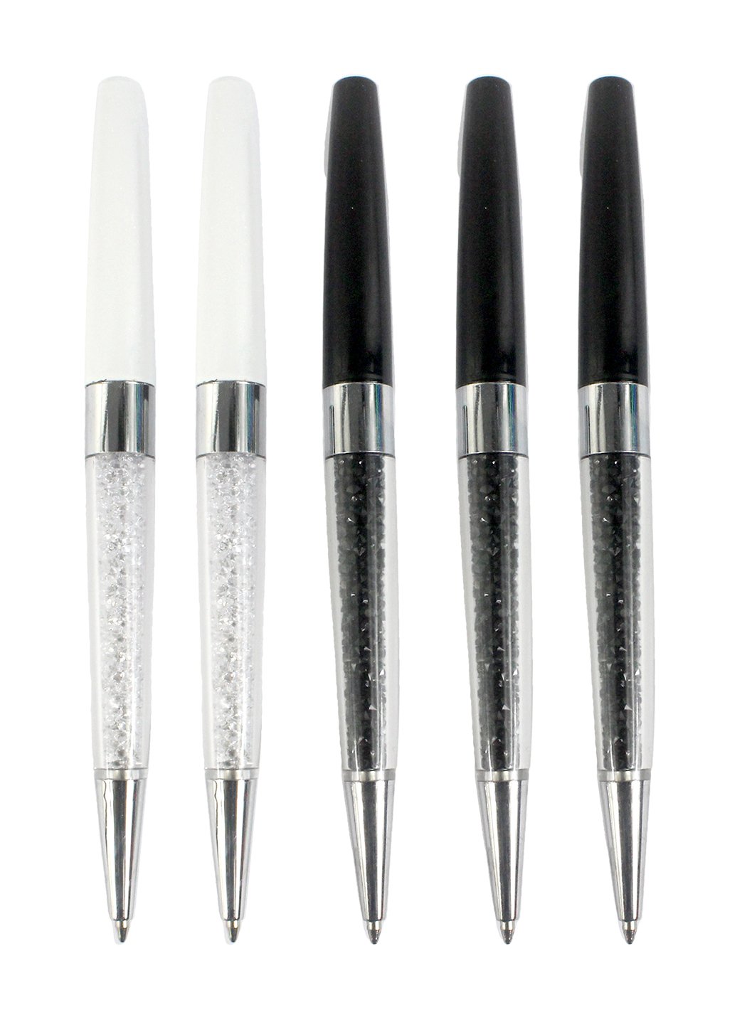 Gullor 5PCS Bling Bling Silm Crystal Diamond Retractable Ballpoint Pen - Style D