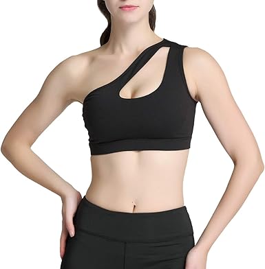 one shoulder yoga bra