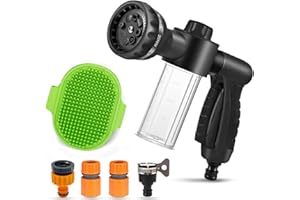 ZOETOOL Pup Jet Dog Wash Hose Nozzle Foam Sprayer Dog Horse Sprayer Wash Hose Attachment Soap Dispenser Bottle Nozzle Sprayer Washing Car Shower Pet Bathing Tool(black)