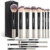 MAANGE 13 PCS Makeup Brushes Professional Make Up Brushes Premium Synthetic Powder Concealers Brushes Travel Makeup Brush Set with Case (Black)