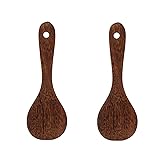 Honbay 2PCS Wooden Rice Spoons Rice Paddles Rice