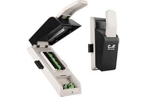 CARE2FIT Auto Centering Pill Cutter Device, Pill Splitter Made of Aviation Aluminum Alloy with 402 Stainless Blade, Anti Cut Design,Ergonomic Operation Control,Designed in The USA (White)