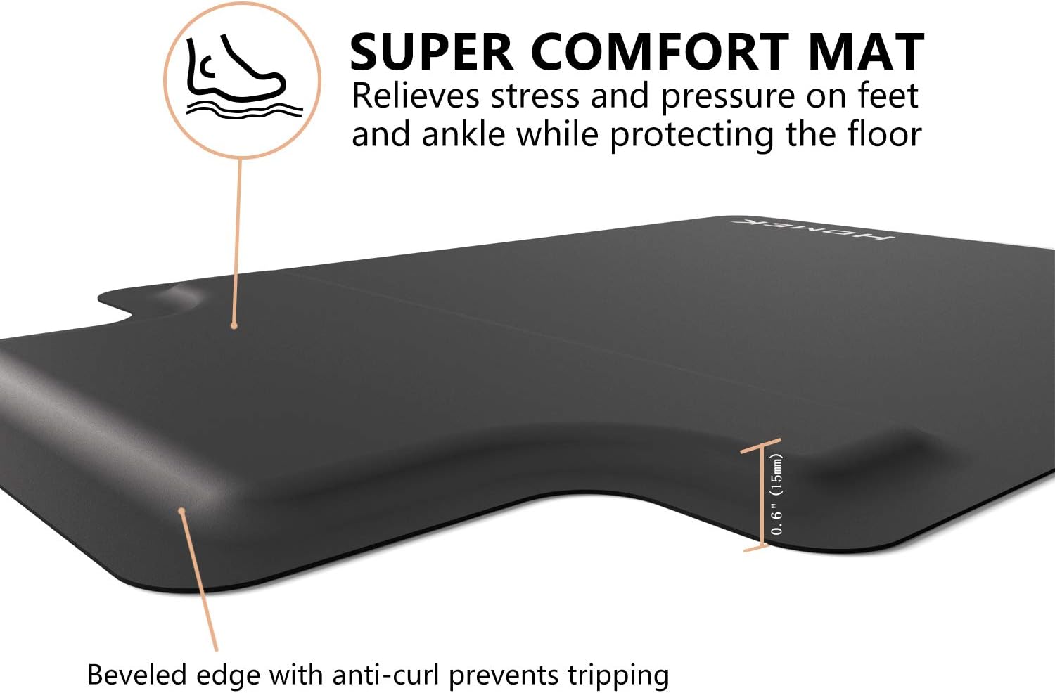 Homek Office Chair Mat for Hardwood Floor with Footrest - Standing Desk Anti Fatigue Mat : Office Products