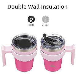 Konokyo 10 oz Tumbler with Handle and 2 Straw 2