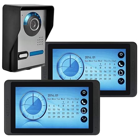 MOMAMO Video Türsprechanlage Türklingel Gegensprechanlage System,7 Zoll WLAN Monitor, Video Doorbell, digitaler für Türspion,