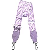 Adjustable Purse Strap with Purple Leather End - 1.5" Wide Handbags, Camera, Guitar, Phone & Crossbody Bag Replacement Shoulder Straps(Silver Hardware)
