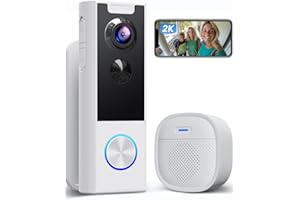 XTU Video Doorbell Camera Wireless with Chime, 2K Live View, Instant Alert, Human Detection,Battery Powered,2-Way Audio, Night Vision, Work with Alexa/Google Assistant, Indoor/Outdoor Security(White)