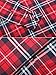 OCHENTA Women's Mid Long Style Roll Up Sleeve Plaid Flannel Shirt C001 Classic Red Label 3XL - US 8-10