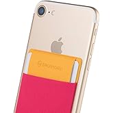 Sinjimoru Secure Card Holder for Back of Phone, Stretchy Fabric Cell Phone Wallet Stick On Credit Card Case for iPhone & Andr