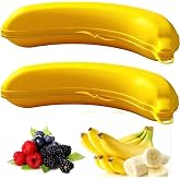 BOHEM'S Banana Keeper On The Go Outdoor Travel Case BPA-Free Fruit Protector Portable Banana Holder Cute Carrier Storage Box 2 Pack Yellow (Banana Keeper)