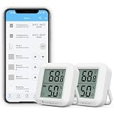 THIRDREALITY Zigbee Temperature and Humidity Sensor 2 Pack, Digital LCD Display, ZigBee Hub Required, App Records, Remote Monitoring and Smart Home Automation, AAA Batteries Included