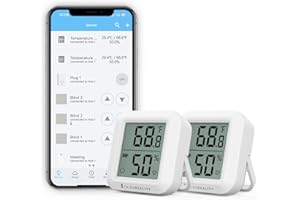 THIRDREALITY Zigbee Temperature and Humidity Sensor 2 Pack, Digital LCD Display, ZigBee Hub Required, App Records, Remote Monitoring and Smart Home Automation, AAA Batteries Included